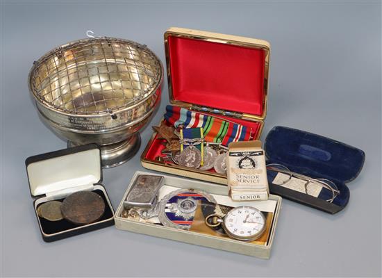 A group of assorted medals and sundry related items